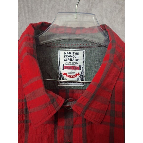 Marithe Francois Girbaud Button Up Shirt Mens XXXL Premium Plaid Grunge Y2K 90's - Picture 1 of 13